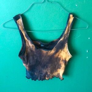 Bleach Tie Dye Crop Top (stretchy)
